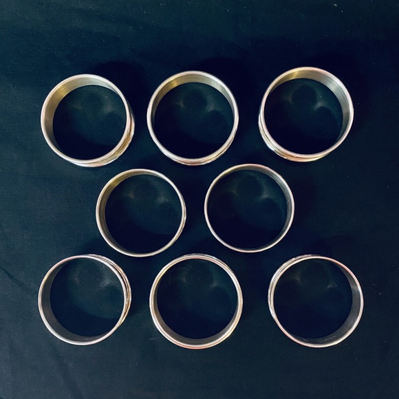 Lullaby Sterling Silver Napkin Rings Holder No Mono 1.75" Round Set of 8 N61 - Picture 4 of 6